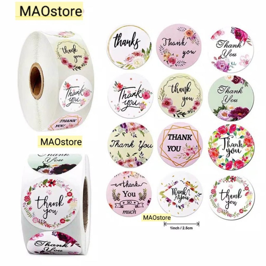

MAOSTORE STIKER THANK YOU WHITE FLOWER STICKER STIKER BUNGA PUTIH 11