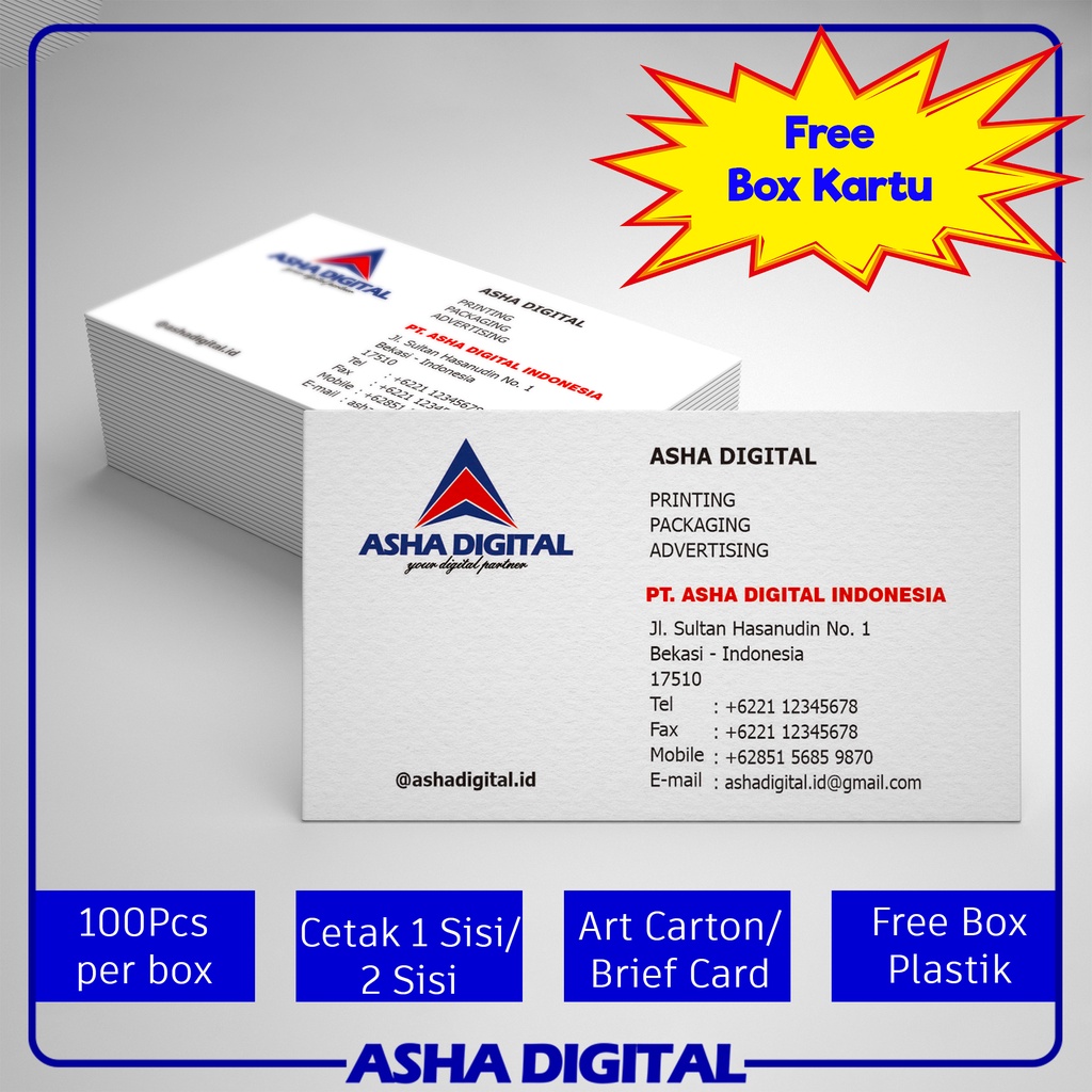 

Kartu Nama | Name Card | Media Promosi | Kartu Pengenal | Asha Digital