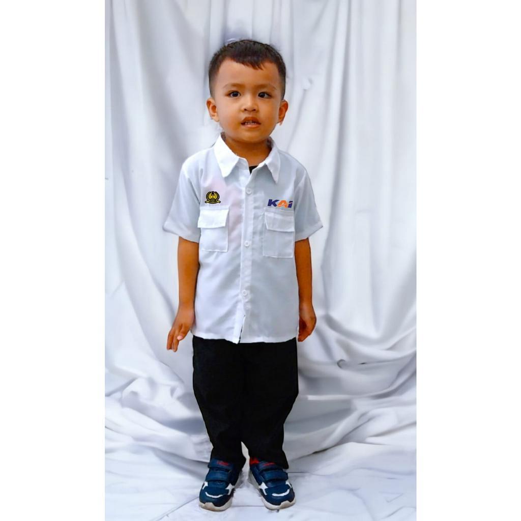 Seragam Karyawan PT KAI /masinis anak laki laki/Seragam masinis/Seragam masinis anak/Seragam masinis murah/Baju Profesi anak/Baju Profesi Anak Laki Laki/Baju profesi murah