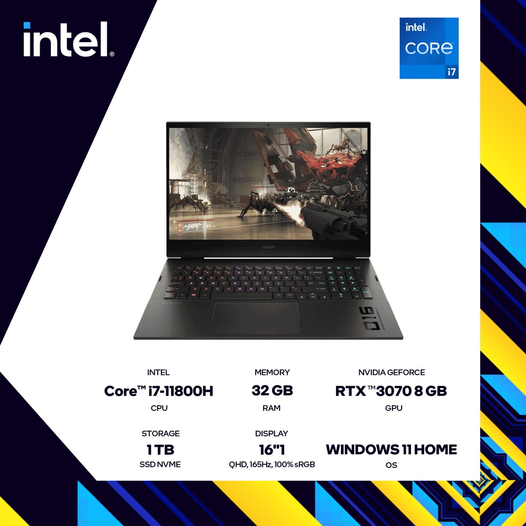 HP LAPTOP OMEN 16-B0171TX i7-11800H 32GB 1TB RTX3070 W11+OHS 16" QHD
