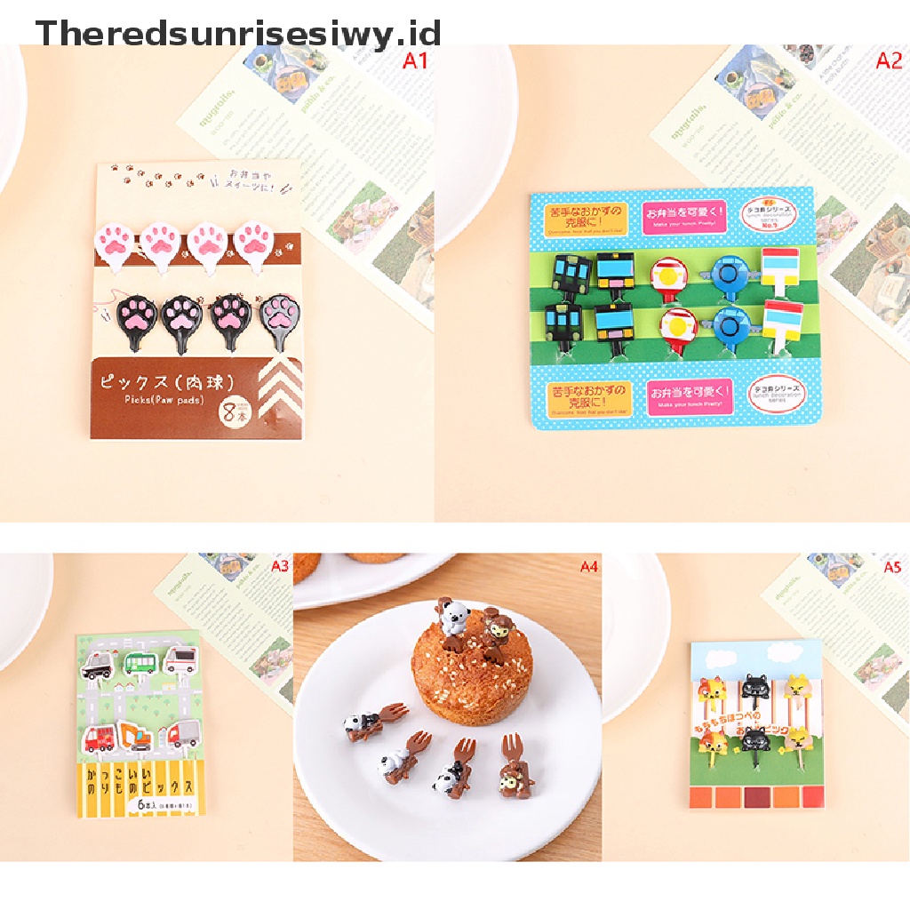 # Alat Pemotong Buah # 6 / 8 / 10pcs Garpu Buah Desain Kartun Binatang Untuk Dekorasi