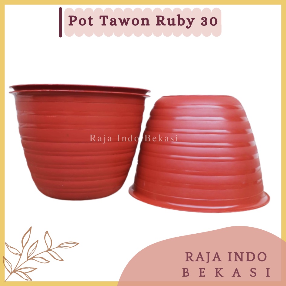 RAJAINDOBEKASI Pot Jm Ruby TAWON 30 Putih Merah Bata Coklat Hitam Hijau 30 CM Motif MADU Pot Bunga Murah Plastik Mirip Tawon Pirus Putih 30 32
