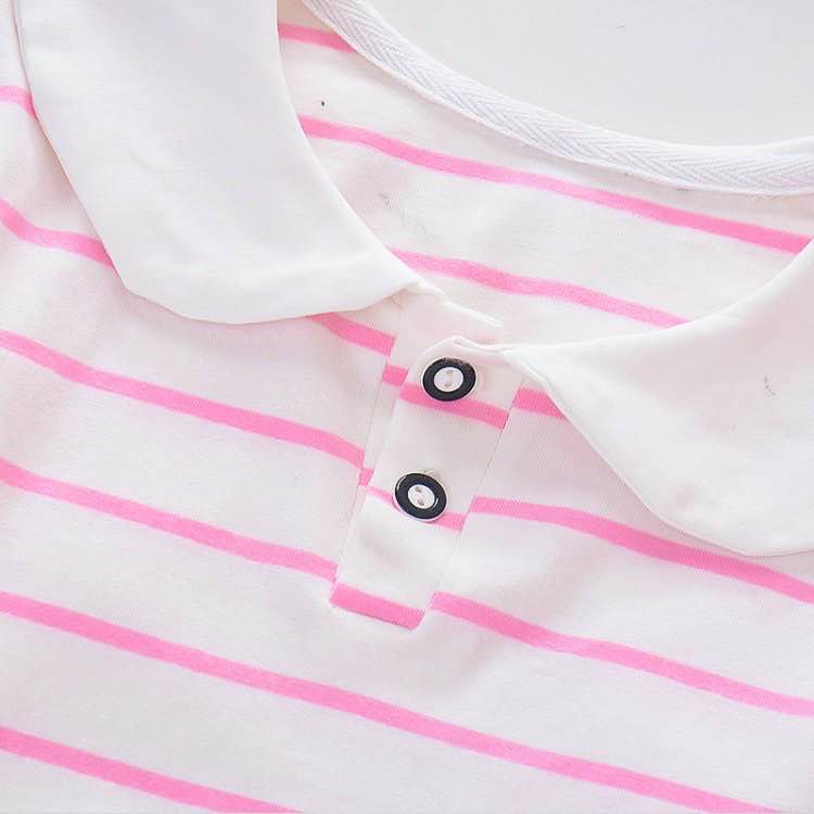 Baju setelan anak perempuan celana rok tutu+ kaos stripped kerah kelinci set anak cewek import-5