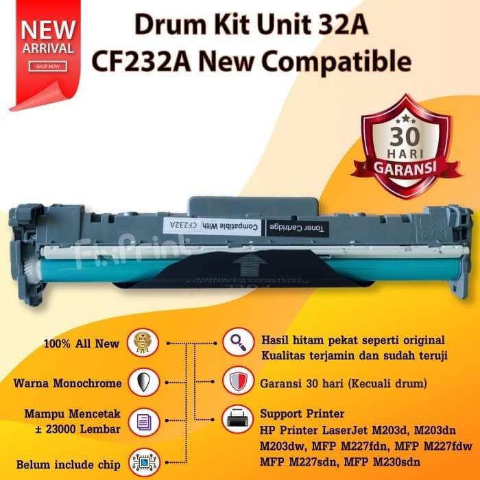 Drum Kit Unit HP CF232A 32A Printer MFP M227fdn, MFP M227fdw, MFP M227