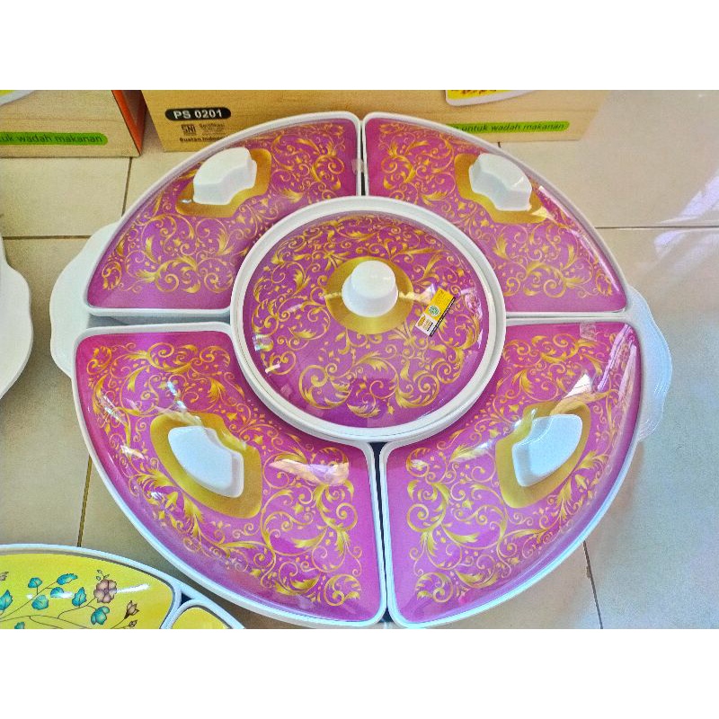 Prasmanan Melamin Party Set Golden Besar Motif dan Polos