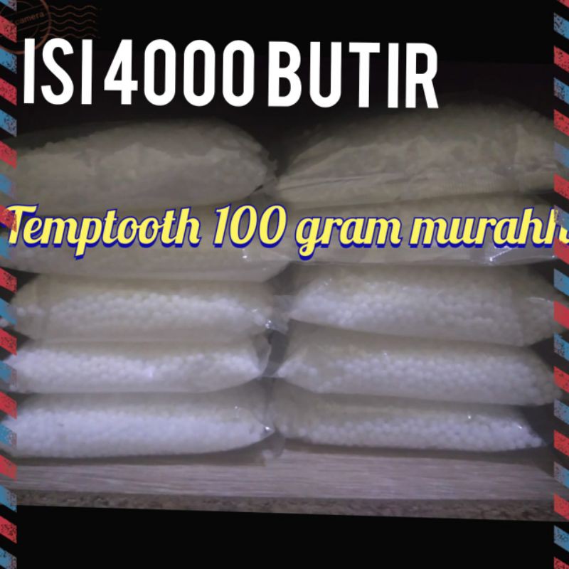 DISTRIBUTOR TEMPTOOTH ISI 4000 BUTIR 100 GRAM #GIGI PALSU #TEMPTOOTH #LEM GIGI #GROSIR TEMPTOOTH