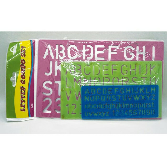 

Penggaris Stencil huruf paket 3 pc - Penggaris Huruf - Penggaris Murah