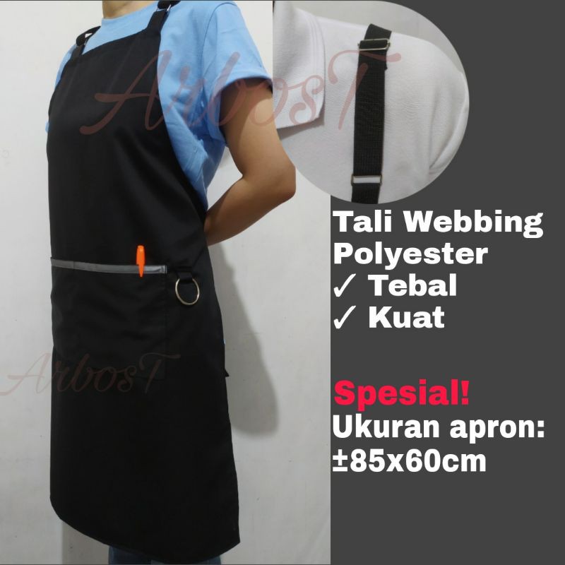 APRON CELEMEK APRON FULL APRON BARISTA CHEF KOKI BARBER APRON TALI SILANG