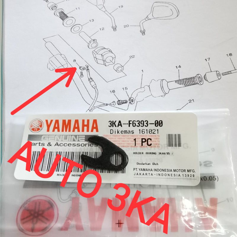 HOLDER KLEM KLEMAN KABEL GAS RX KING RXKING RXS RXZ ORIGINAL 3KA-F6393-00