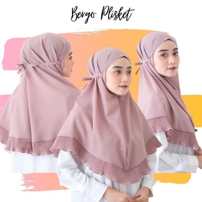 hijab bergo plisket / khimar bergo plisket / bergo plisket / hijab berho tali plisket / hijab tali /