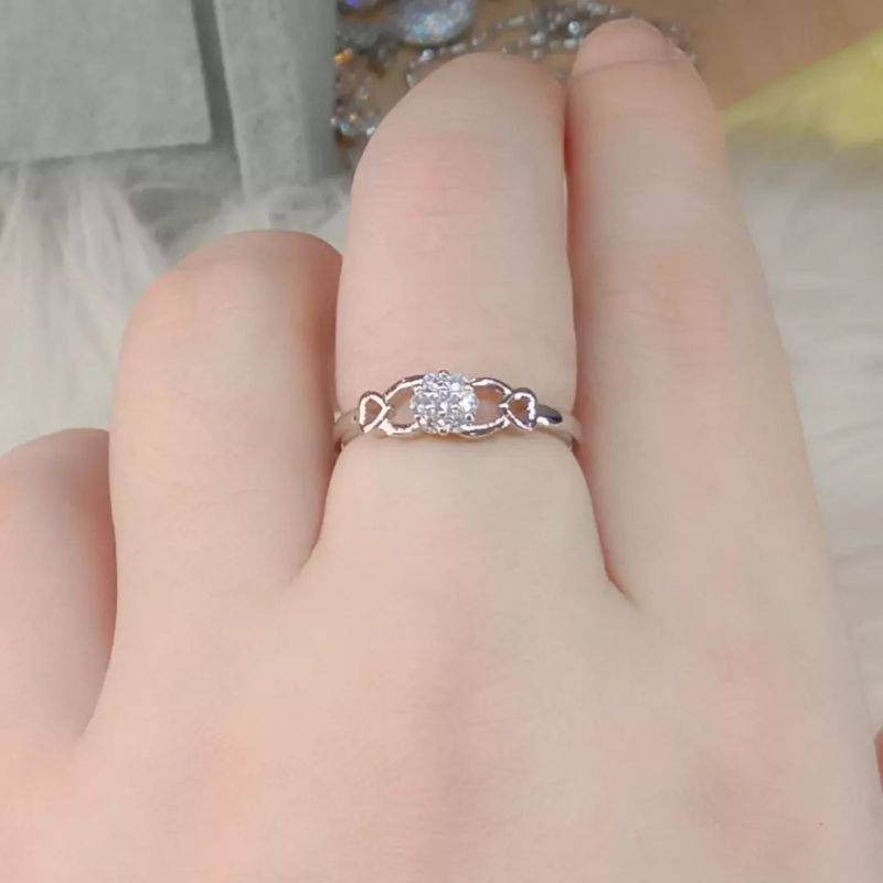 Cincin Titanium Wanita Anti Karat, Anti Alergi, Tahan Lama,  Di Jamin REALPICT 100% Dan High Quality, Cincin Wanita Silver