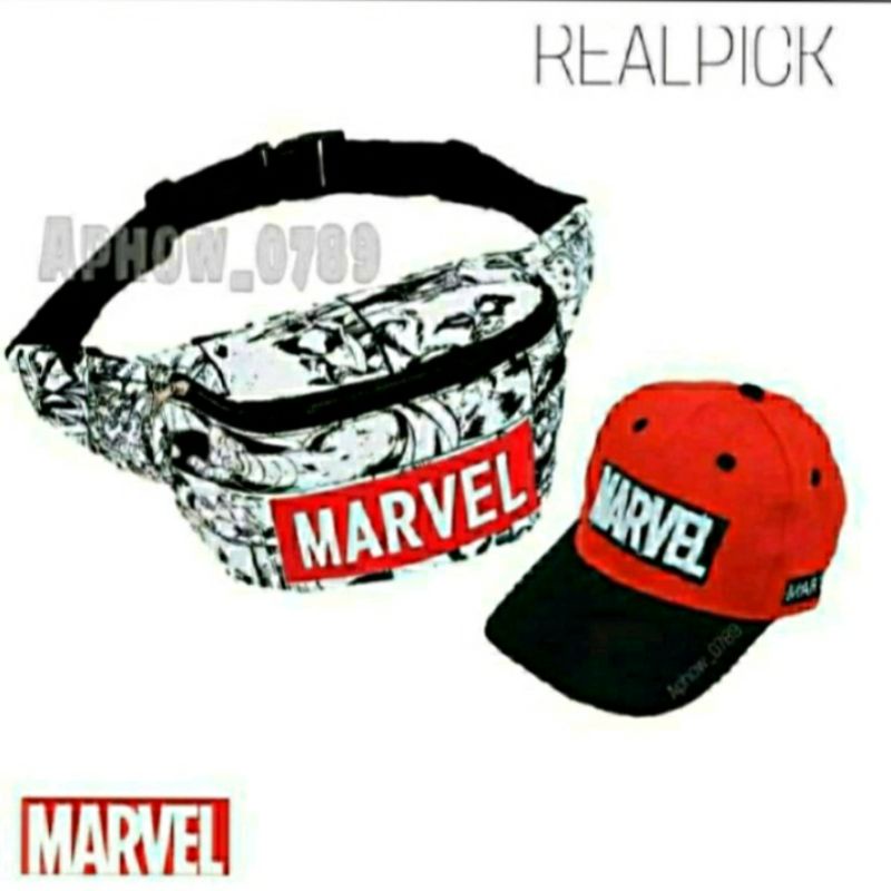 Tas SLempang Marvel anak Spiderman waistbag semi kanvas