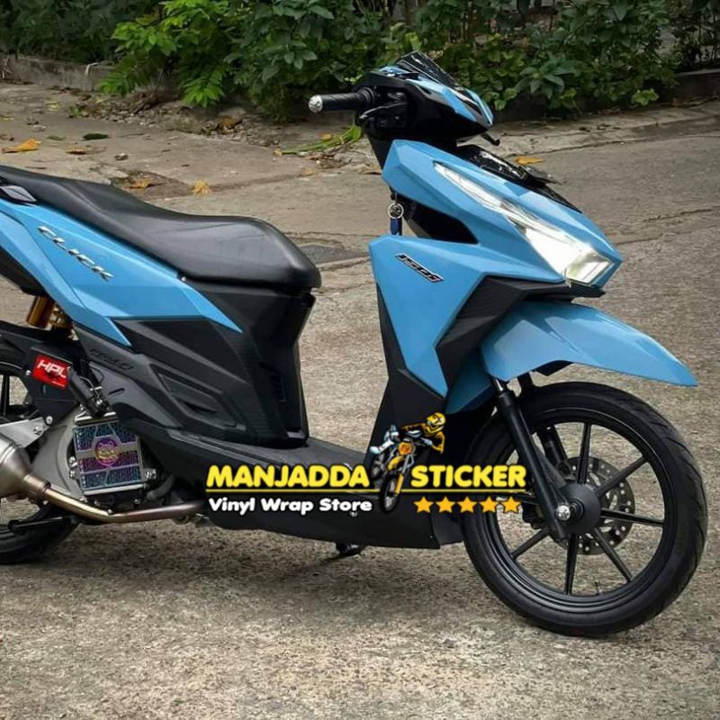 STIKER SKOTLET MOTOR WARNA BIRU LANGIT KUALITAS PREMIUM