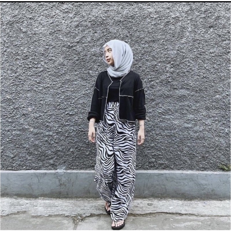 CELANA KULOT PANJANG FULL KARET WANITA RAYON MOTIF PREMIUM