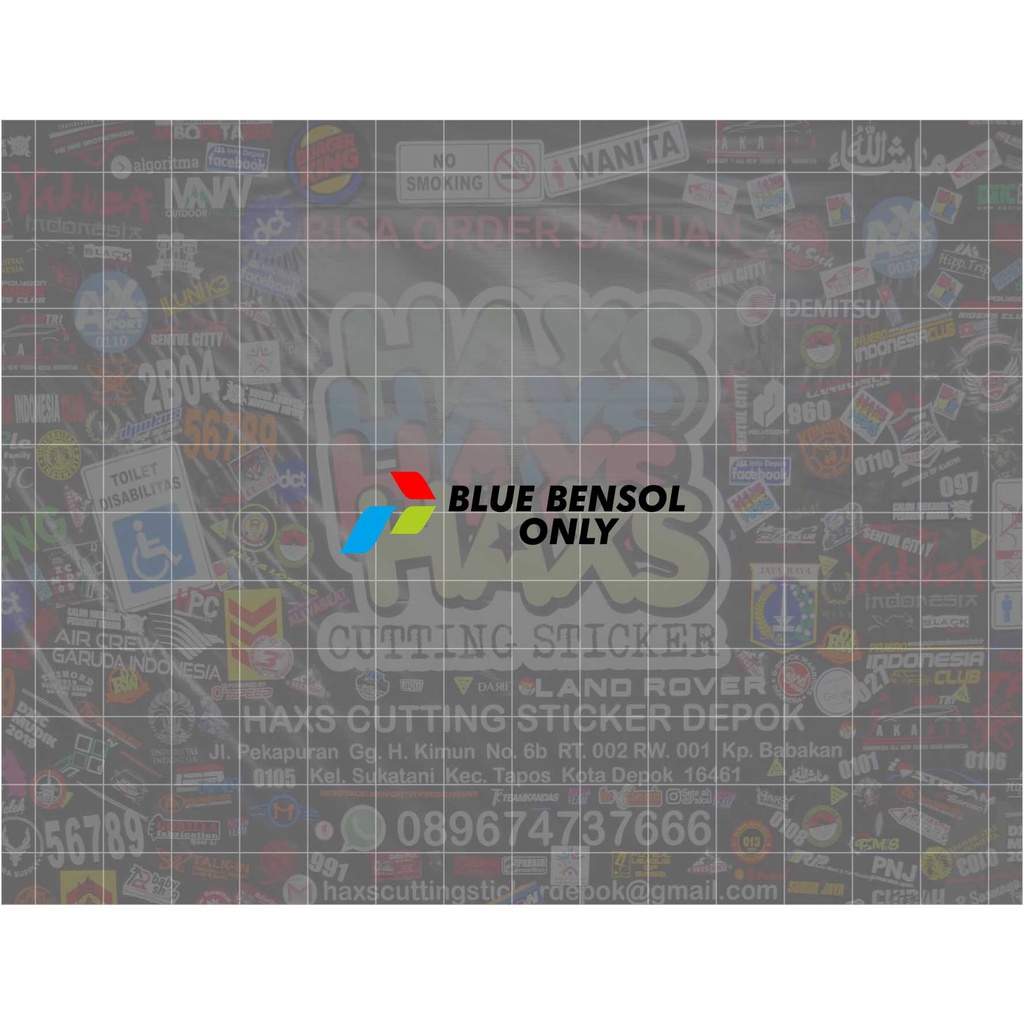 Cutting Sticker Blue Bensol Only Ukuran 5 Cm Untuk Motor Mobil