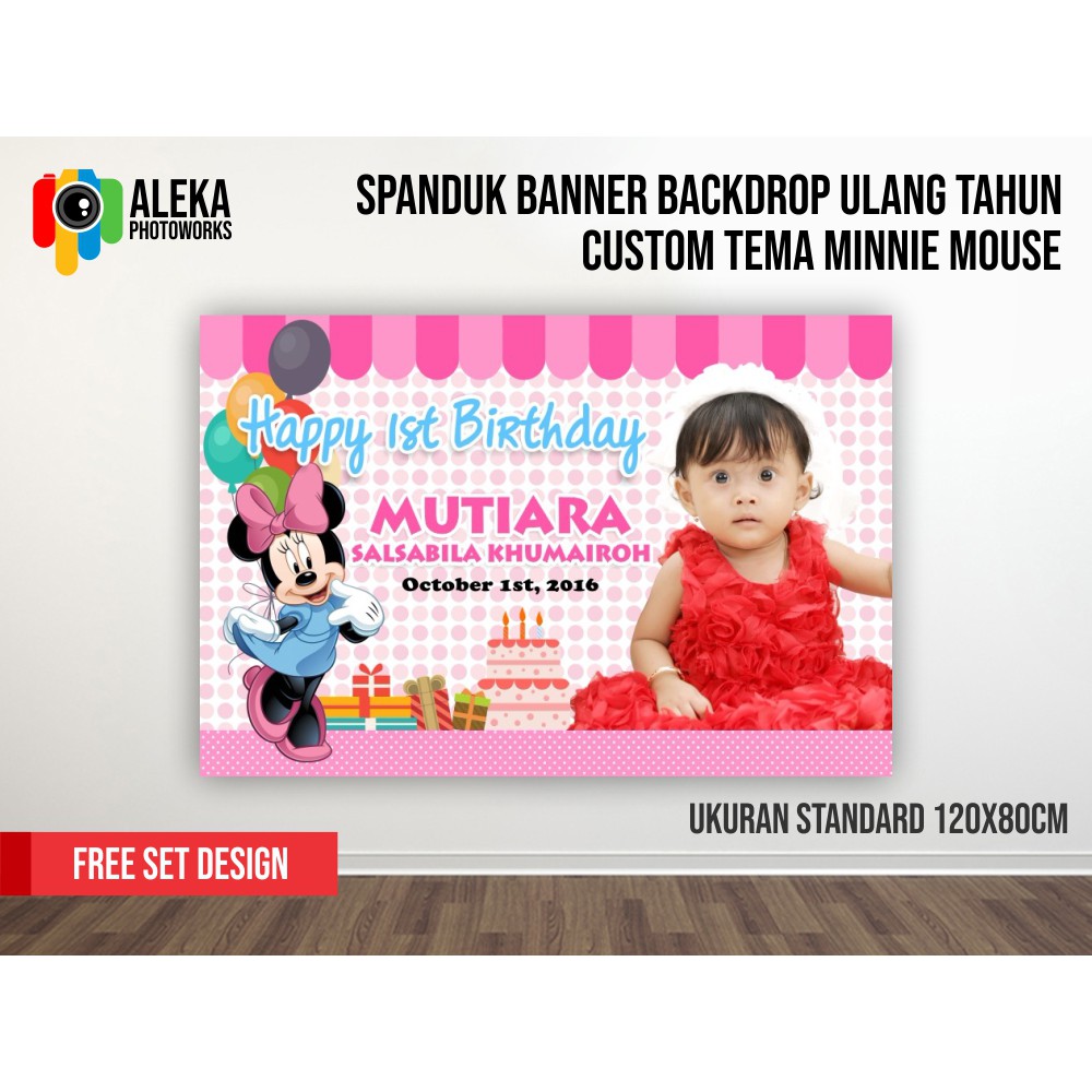 Spanduk Banner Backdrop Ulang Tahun Minnie Mouse Shopee Indonesia