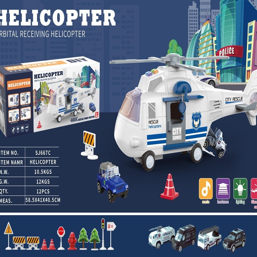 Mainan Anak Helikopter Pengangkut Mobil ORBITAL RECEIVING HELICOPTER