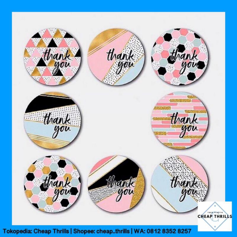 Sticker Hias Mini Thankyou isi 100pcs