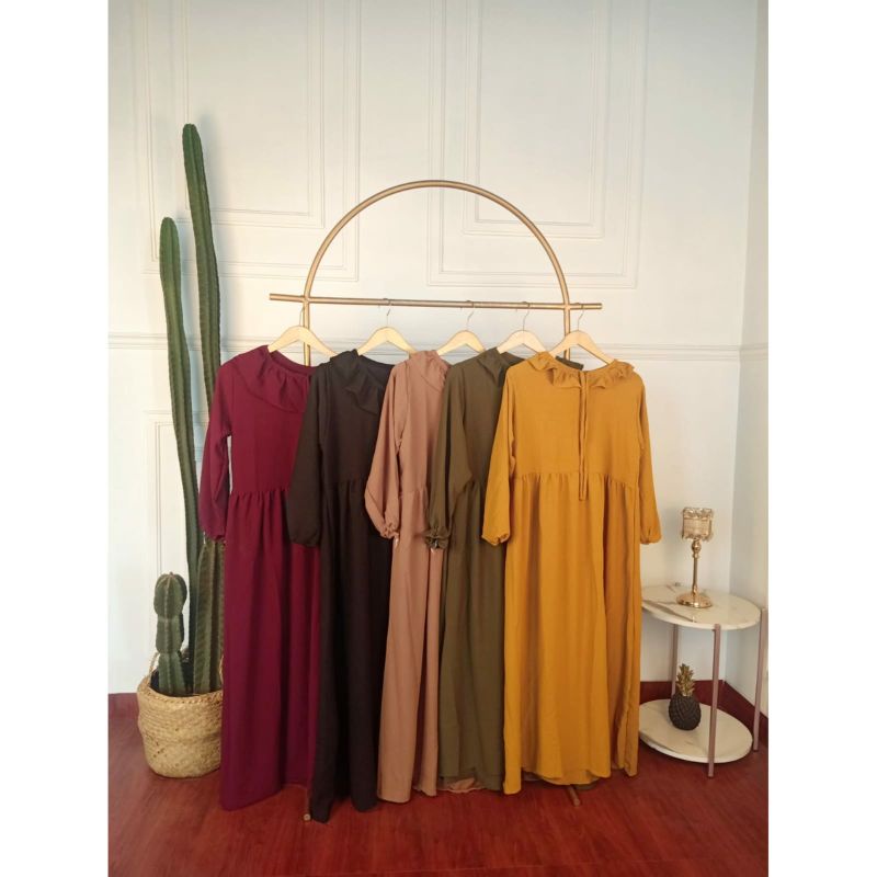 Real picture / Gamis Cringkel polos Gamis Kringkel airflow Busui Crinkle Dress Cringkle Gamis Polos 