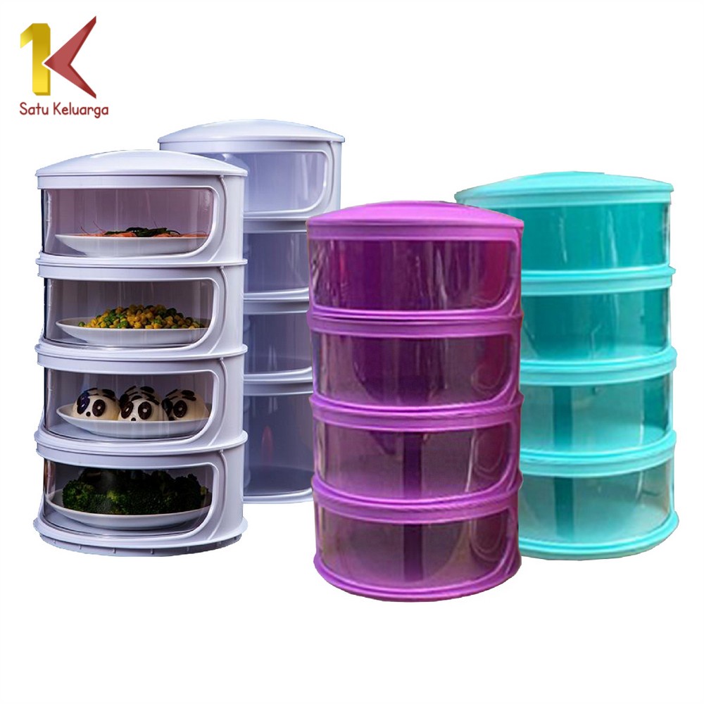 Satu Keluarga Tudung Saji Susun Bertingkat C418 Penutup Makanan Hangat Anti Debu Food Cover