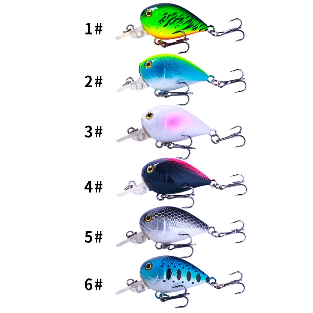 Hengjia 6PCS Umpan Pancing Minnow Ukuran 7CM 13G 6# Umpan Pancing Hard Bait Bentuk Ikan Imitasi Dengan Kail Treble