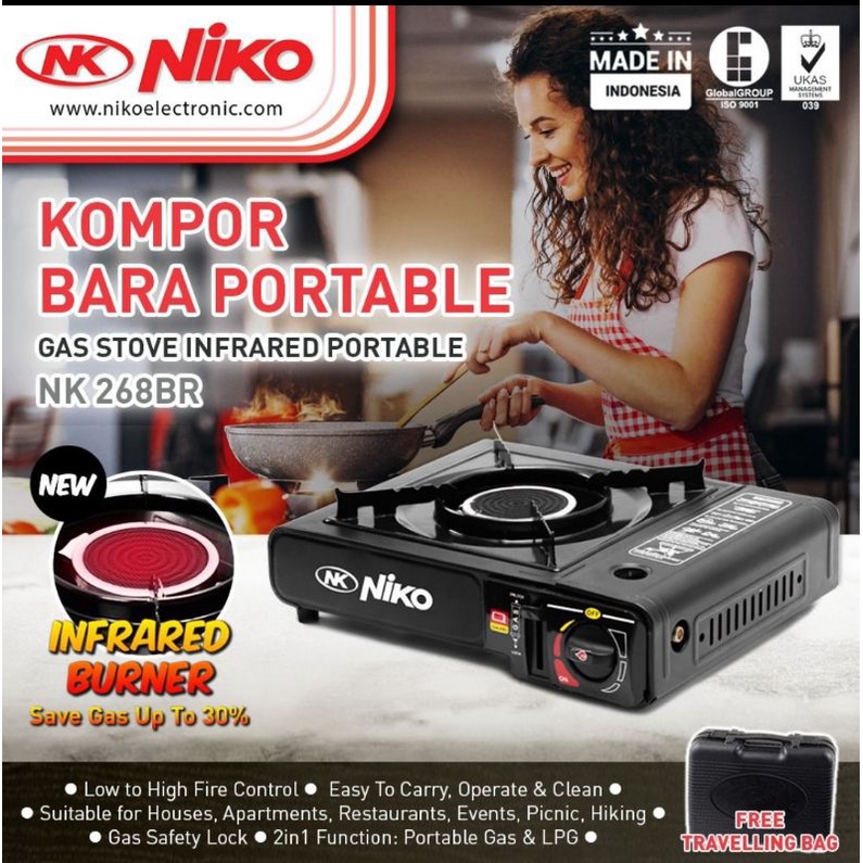 KOMPOR GAS NIKO PORTABLE  2 IN 1