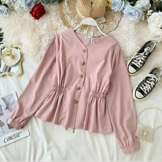 SABRINA TOP Baju Atasan Cewek Blous Korean Style bahan SHAKILA