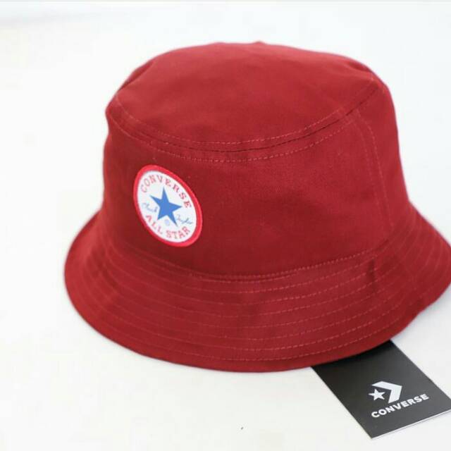 Topi Bucket Converse Merah / Topi Converse Promo Murah / Topi Bucket / Topi Kupluk Cewek Cowok