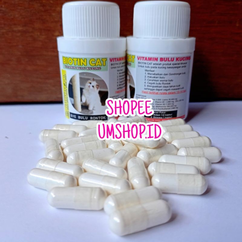 BIOTIN CAT Vitamin Bulu Kucing Lebat Panjang Bulu Rontok Ampuh