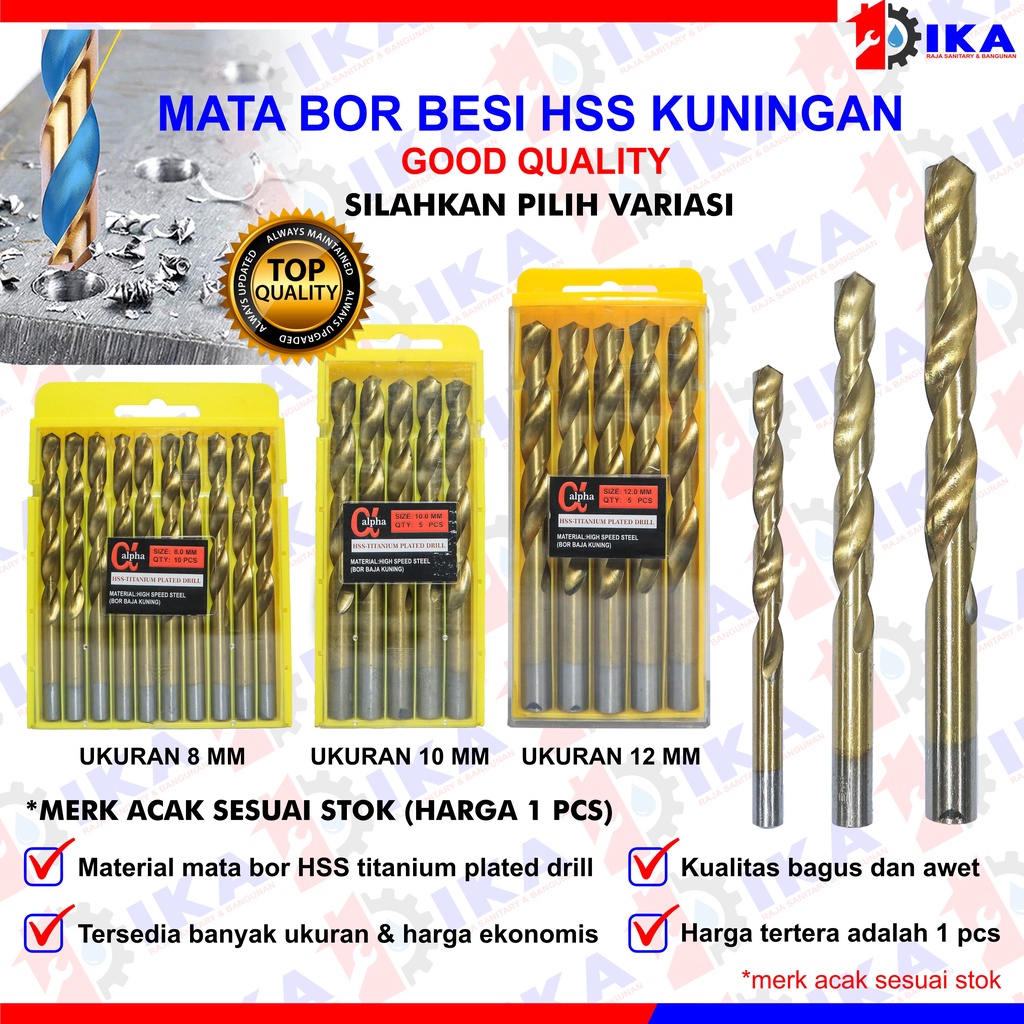 MATA BOR BESI PREMIUM 3 4 4.5  6 8 10 12 mm MANSORY BIT BAJA GOOD QUALITY DRILL STRAIGHT