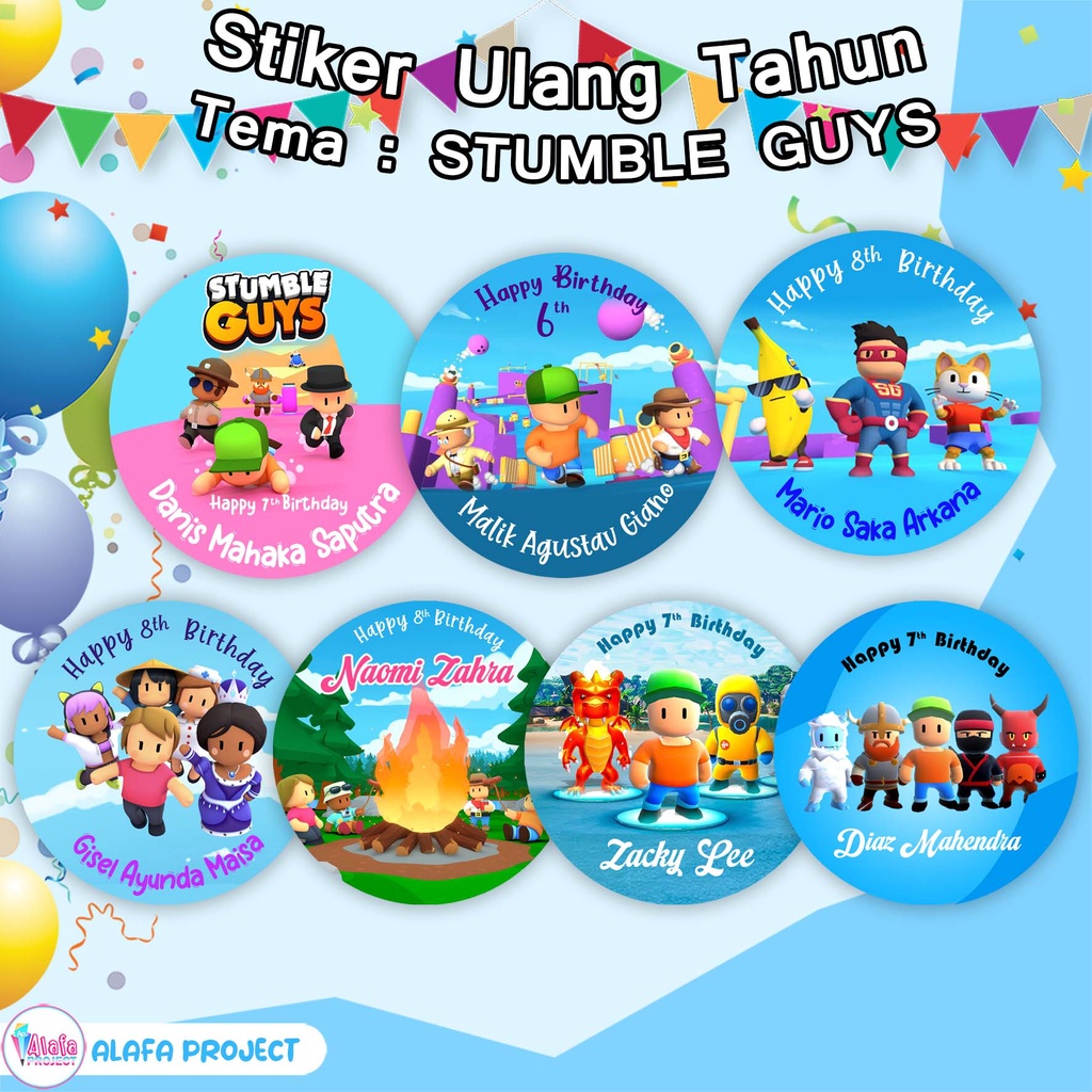 

AlafaProject Stiker Ultah Ulang Tahun Anak Stumble Guys