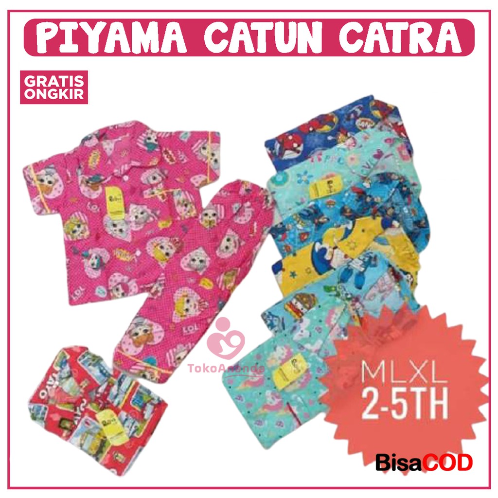 BAJU PIYAMA ANAK / BAJU TIDUR ANAK / BAJU ANAK / PIYAMA ANAK CATUN CATRA / PIYAMA ANAK