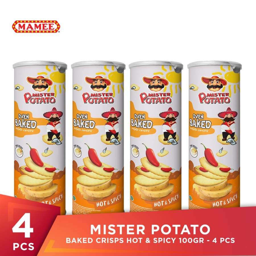 

Mister Potato Baked Crisps Hot & Spicy 100gr - 4 pcs