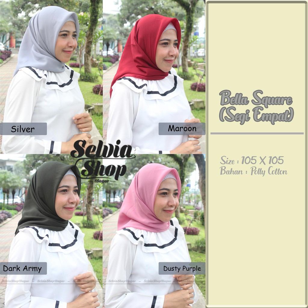 HIJAB BELLA  SQUARE  WARNA  PART 1 DISKON BELLA  SQUARE  