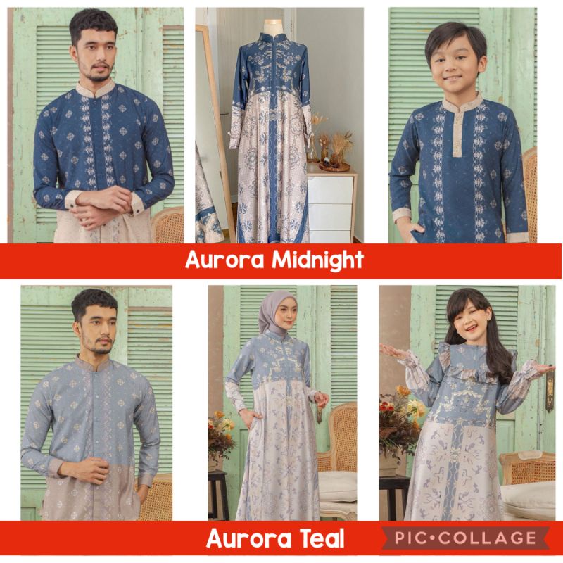 Aurora kienka series Teal dress gamis koko M L XL XXL anak midnight kienka.id