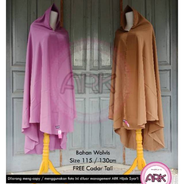 Khimar Selutut Bahan Wolvis Pet Antem Free Cadar Tali Original Maemunah Rafanda Hijab