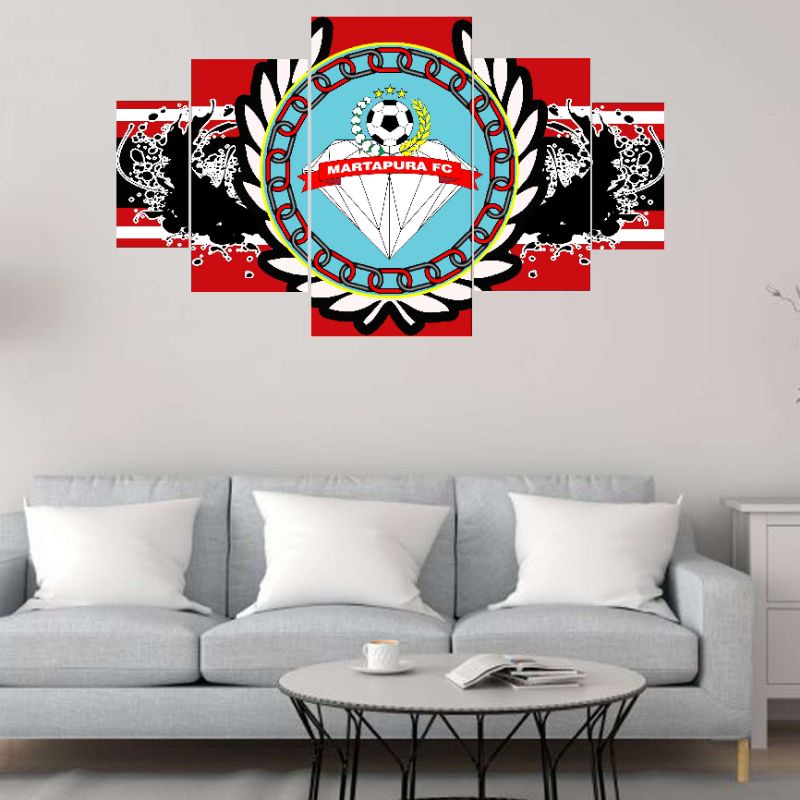 hiasan dinding walldecor poster kayu custom logo club bola martapura fc 40x70 cm