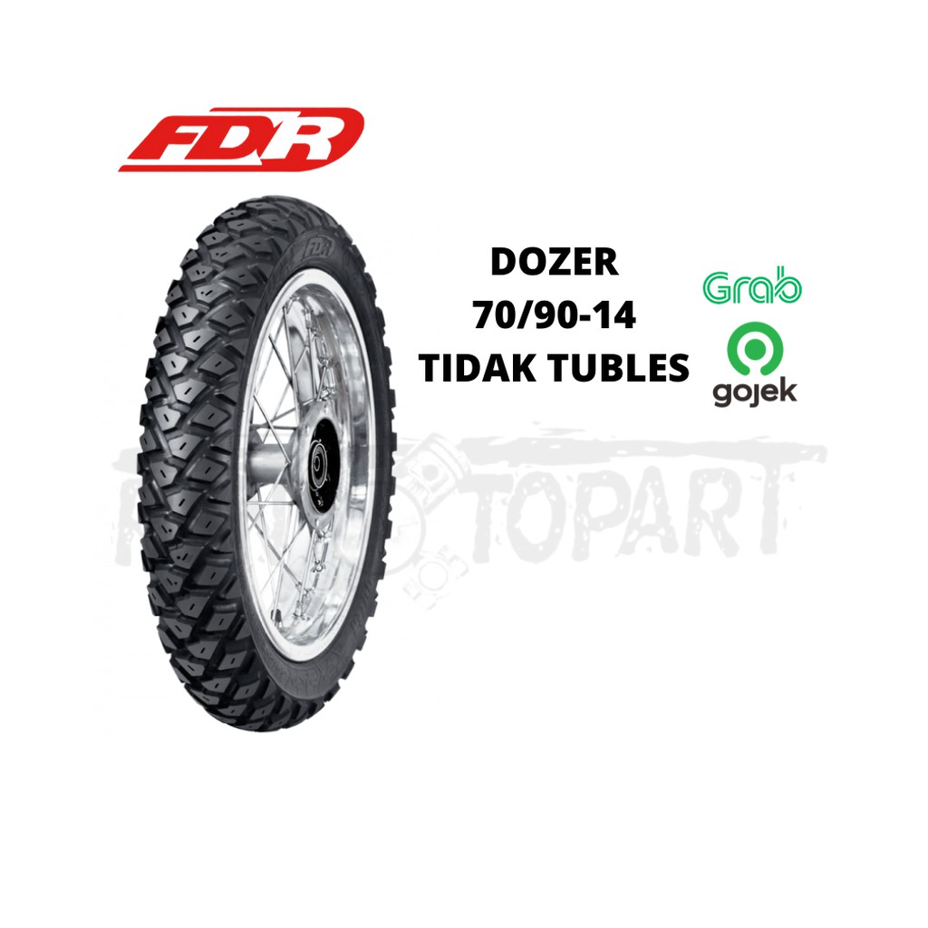 FDR DOZER 70/90-14 TT (TIDAK TUBLES) Ban Luar Motor Matic R14