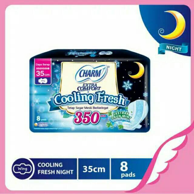 Charm Cooling Fresh Night 35cm 29cm 42cm Pembalut Malam