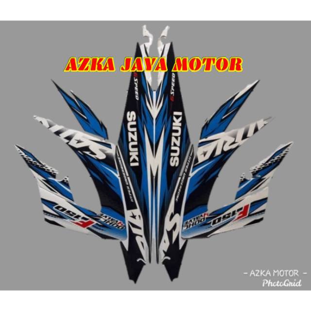 Striping Satria Fu Facelift biru putih 2013 / Sticker full Body suzuki satria f 150 2013 biru putih