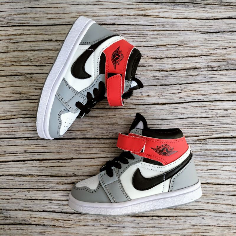 SEPATU JORDAN ANAK GREY RED PREMIUM HIGH QUALITY SEPATU ANAK JORDAN