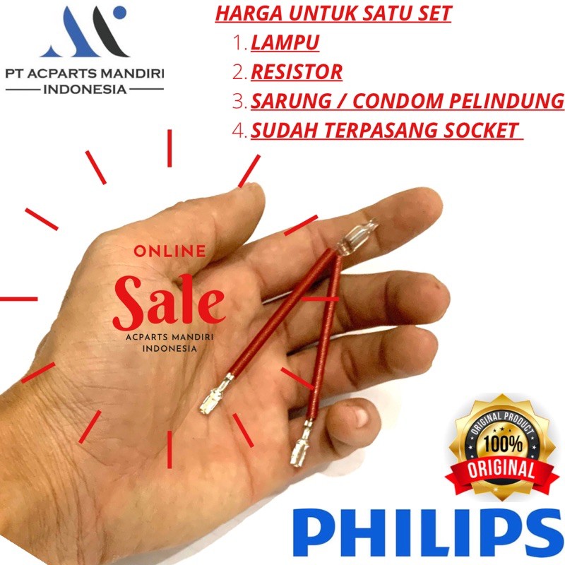 lampu setrika plus resistor philips original