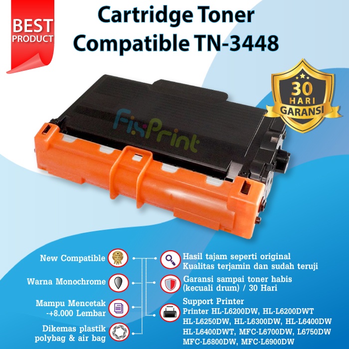 Cartridge Toner Compatible TN3448 TN 3448 TN 3448 Printer Brother HL L5000D L5100DN L6400DW L5700DN