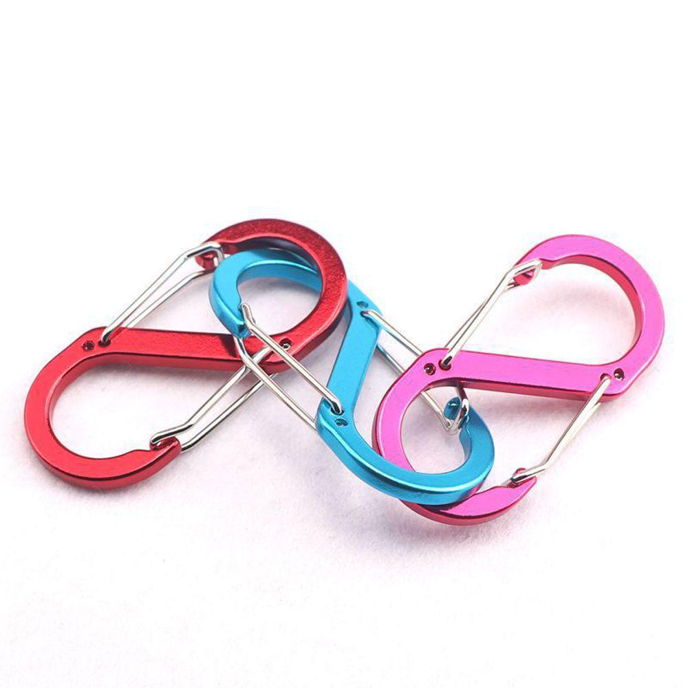 Lanfy Carabiner Berbentuk S Warna Acak Hiking Outdoor Tools Gesper Pengaman Serbaguna Aluminium Alloy Penguncian Cincin