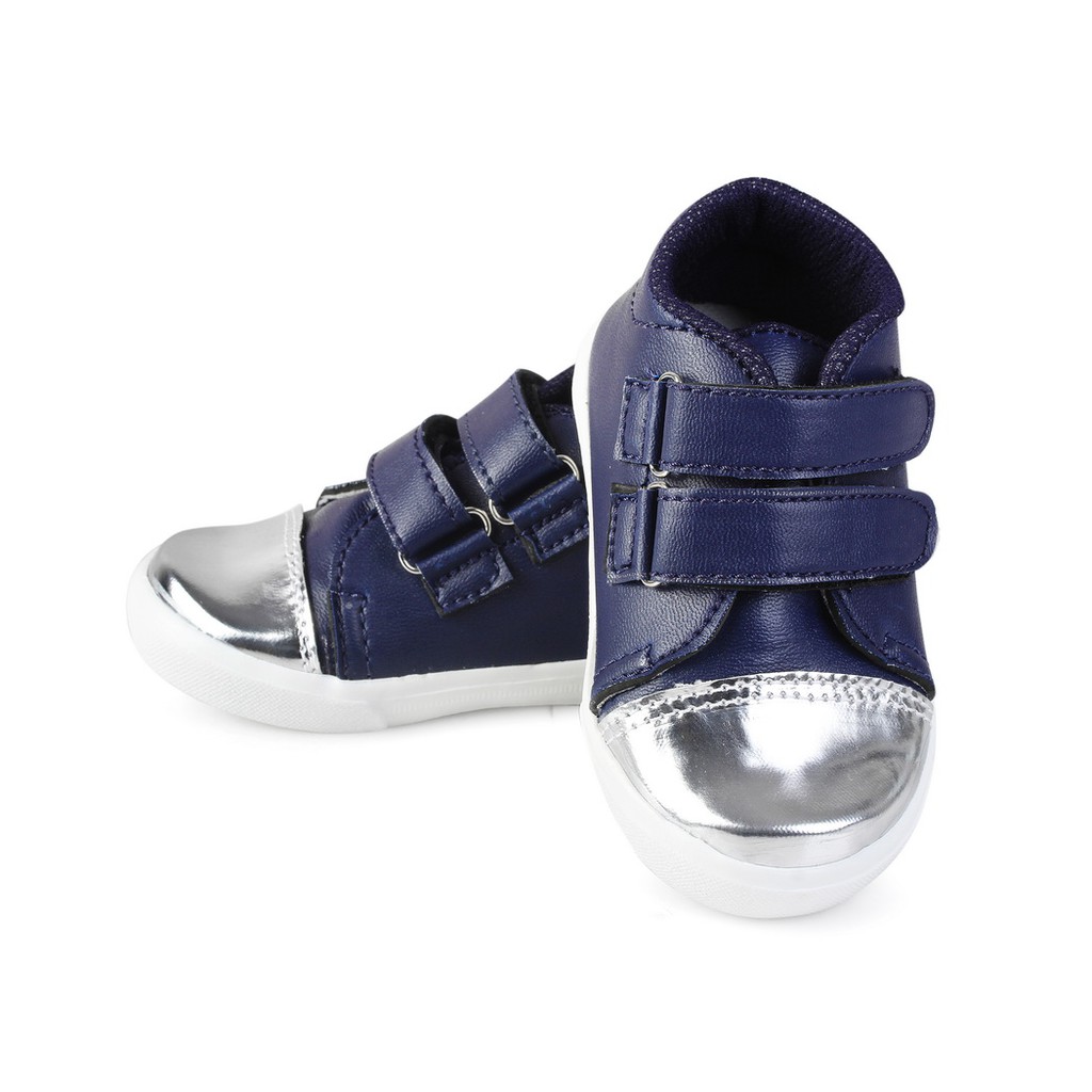 sepatu anak unisex silver navy LS19 SILVER