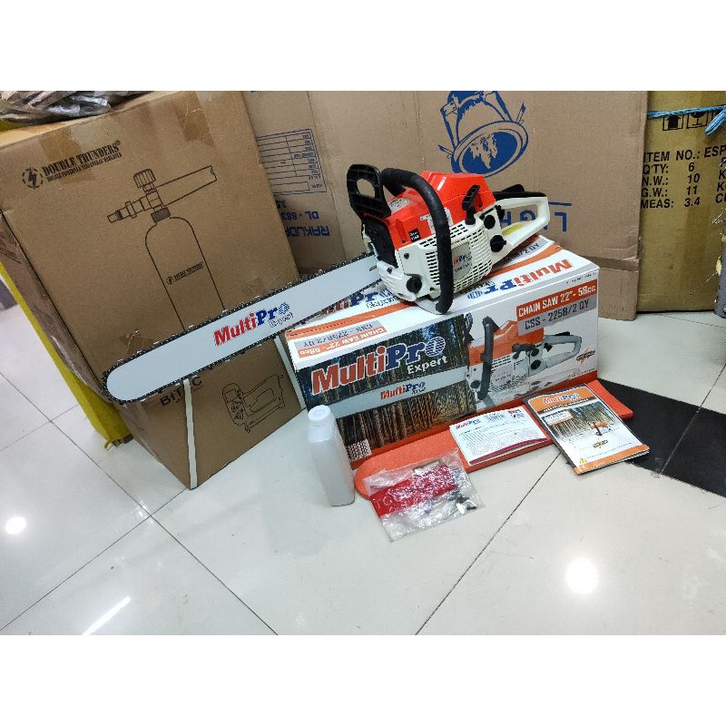 Mesin Chainsaw MULTIPRO 22" CSS-2258/2 QY bar baja Chain saw 22 inch tebang pohon CSS2258/2 QY bar l
