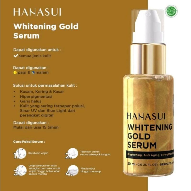 HANASUI SERUM WHITENING GOLD BPOM JAYA MANDIRI/ SERUM GOLD