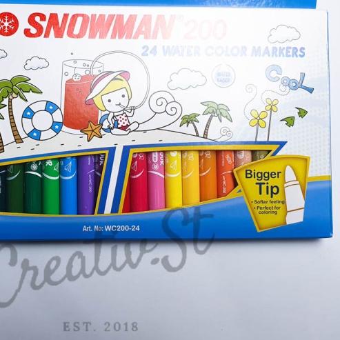 Spidol Anak Watercolor Snowman 24 Warna Child Safe WC200
