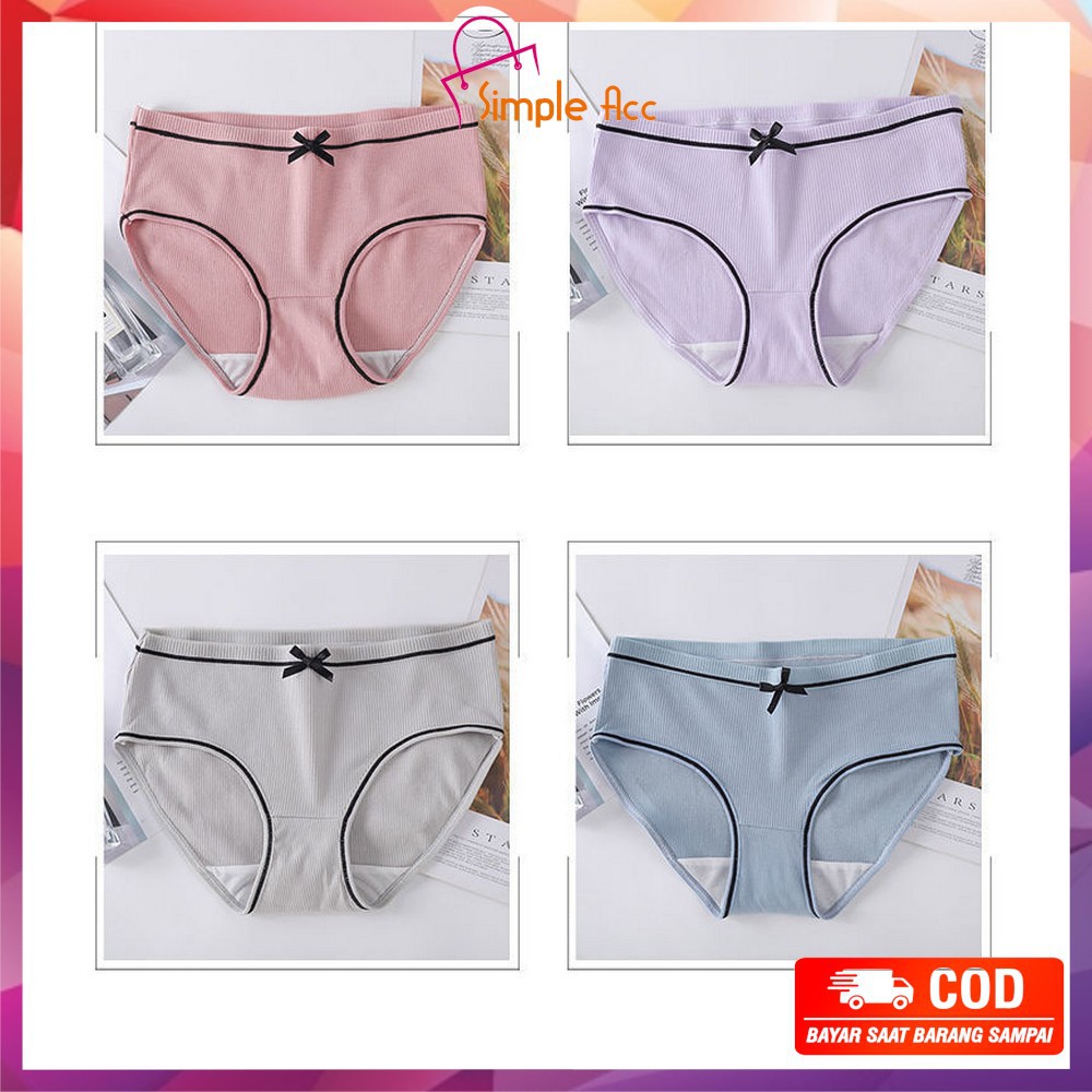 Celana Dalam Wanita Polos List Pita CD Cewek Import / Underwear Wanita / Sempak Wanita