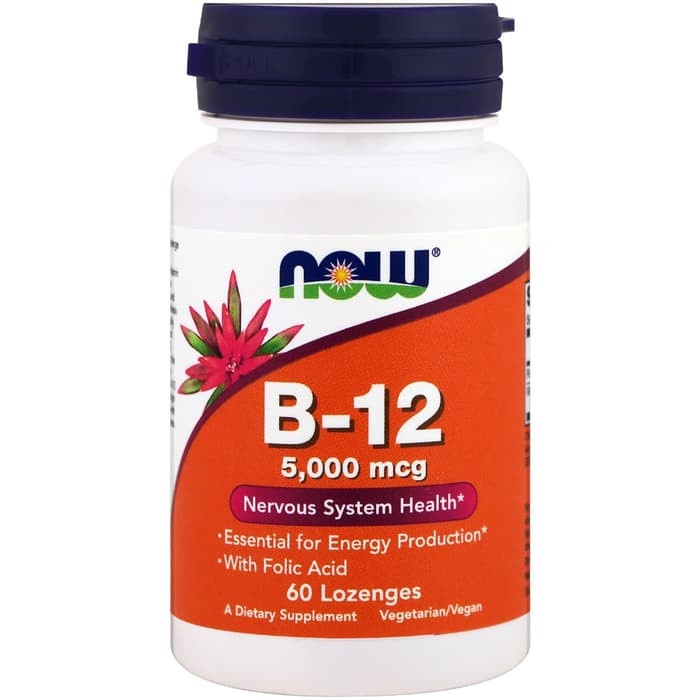 Now Foods B12 B-12 5000 Mcg 5.000 mcg 60 Lozenges Vitamin B12 B 12